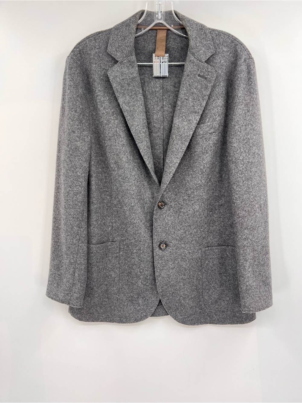 Eleventy laser-cut wool flannel unlined blazer grey 48
